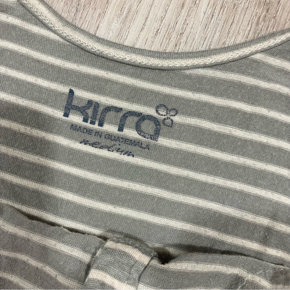 Kirra Olive Green & White Striped Tank Size Medium - Picture 3 of 4